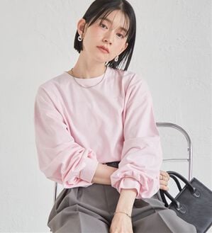 RANAN（ラナン）の「多機能ベーシックオーバーサイズ長袖Tシャツ（Tシャツ）」｜ピンク