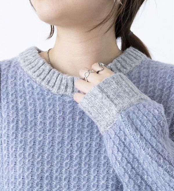 BELLUNA（ベルーナ）の「メランジ調配色ニットプルオーバー（ニット・セーター）」｜詳細画像