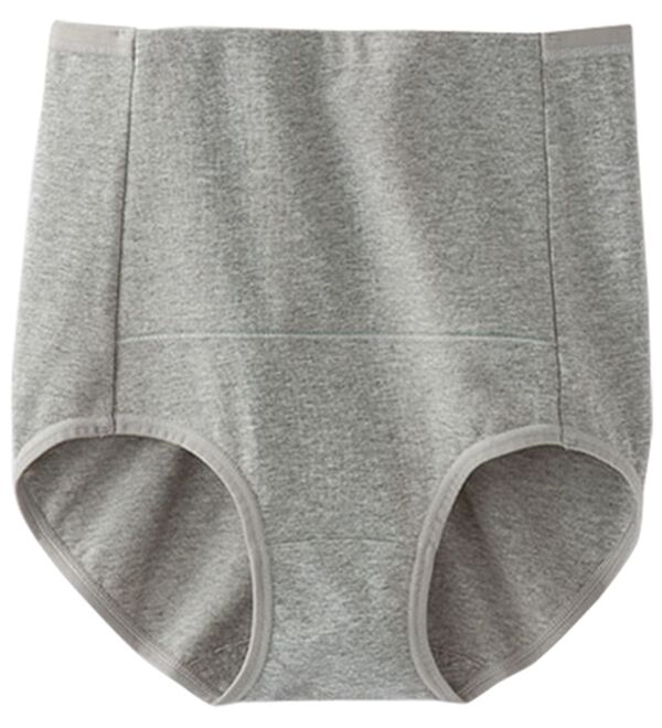 LAVIENNE（ラヴィエンヌ）の「綿９５％のお腹お尻すっぽりショーツ（ショーツ）」｜杢グレー