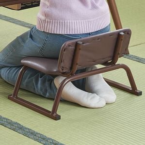 「背もたれ付コンパクト正座椅子（椅子・チェア・スツール）」｜ブラウン