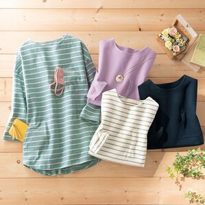 「【４色組】手ぶらでお出かけ！ポケットＴシャツ（カットソー）」｜4色組