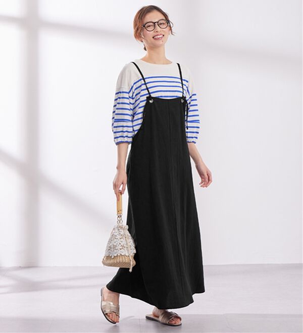 Viola e Viola（ヴィオラ エ ヴィオラ）の「綿１００％前後２ＷＡＹキャミワンピース（その他ワンピース）」｜詳細画像