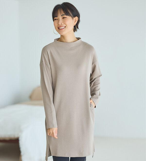 BELLUNA（ベルーナ）の「《ＨｕｇＲｅａｍコットン》ボトルネックチュニック（チュニック）」｜詳細画像