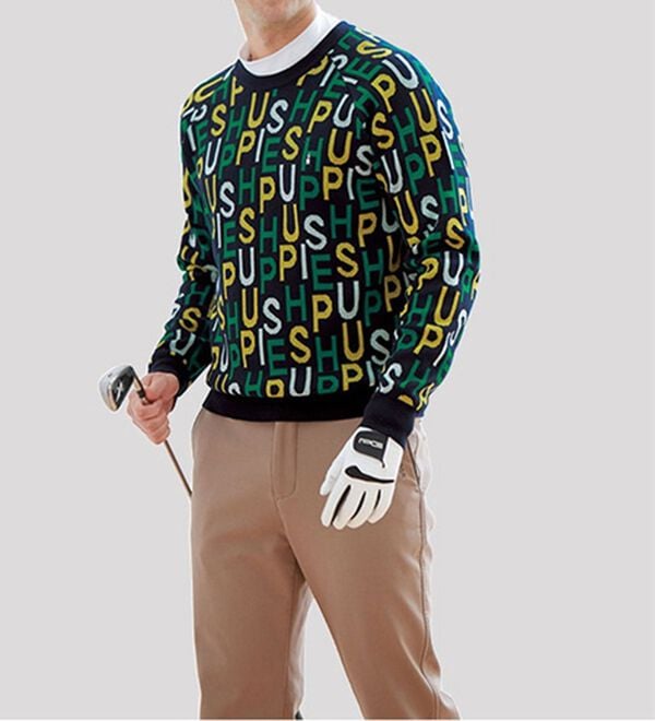 「＜ハッシュパピー・ゴルフ＞ターフに映える！総柄セーター（メンズニット・セーター）」｜詳細画像