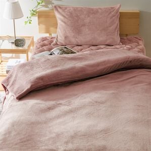 iellio（イエリオ）の「毛布にもなる両面フランネル掛布団カバー・枕カバー＜洗える・あったか・肌ざわり＞（掛布団カバー）」｜モーヴピンク