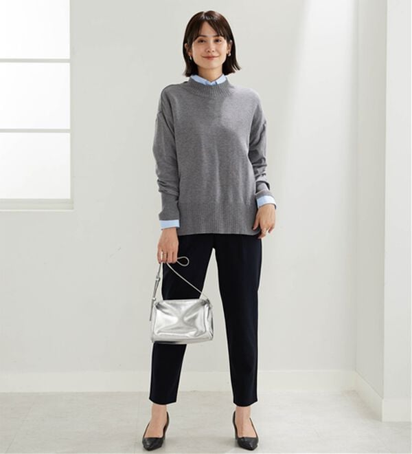 BELLUNA（ベルーナ）の「ジョーゼット裏スムーステーパードパンツ（テーパードパンツ）」｜詳細画像
