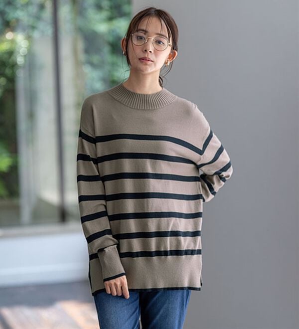 BELLUNA（ベルーナ）の「【新色追加】もちもち素材ハイネックニットプルオーバー（ニット・セーター）」｜詳細画像