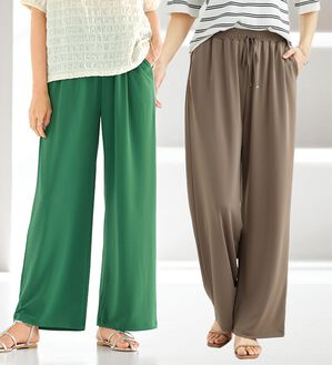 BELLUNA（ベルーナ）の「シャリさら！快適ドロストワイドパンツ（ワイドパンツ・ガウチョ）」｜詳細画像