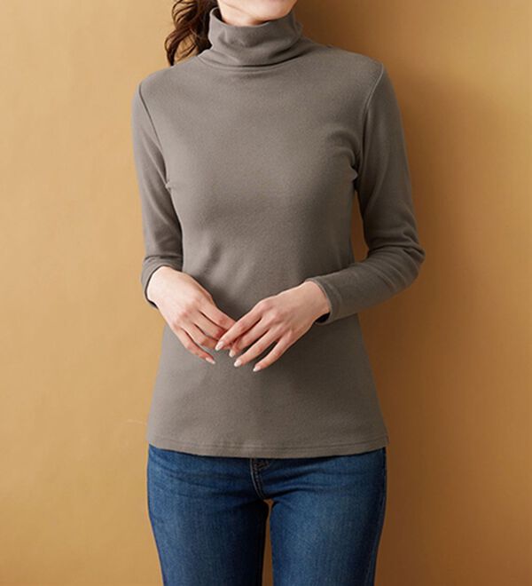 LAVIENNE（ラヴィエンヌ）の「超・暖　吸湿発熱　素肌よろこぶ綿１００％あったかインナー　タートルネックインナー（肌着・インナーウェア）」｜詳細画像