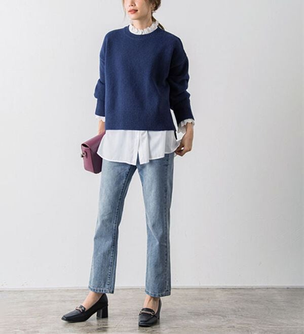 Pierrot（ピエロ）の「【選べる丈】ハイウエストストレートデニム（フルレングスパンツ）」｜詳細画像