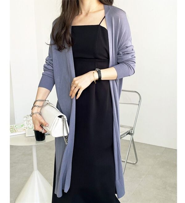 GeeRA（ジーラ）の「【3つの機能付】ロングニットカーディガン（ミディ丈）（ニットカーディガン）」｜詳細画像