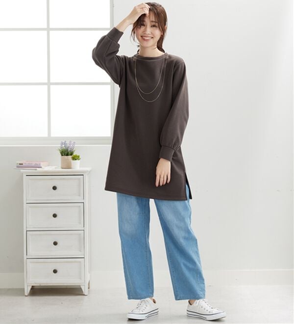 BELLUNA（ベルーナ）の「ふんわり素材軽ぽかチュニックワンピ―ス（チュニックワンピース）」｜詳細画像