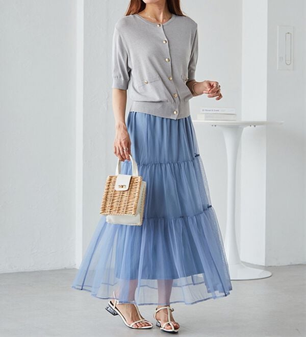 RANAN（ラナン）の「チュールティアードスカート（ロングスカート）」｜詳細画像