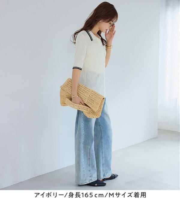 Viola e Viola（ヴィオラ エ ヴィオラ）の「アソートシアーリブニットポロシャツ（ポロシャツ）」｜詳細画像