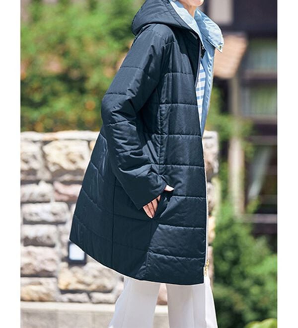 VINNO（ヴィノ）の「ＴＨＩＮＤＯＷＮ（Ｒ）はっ水リバーシブルコート（ロングコート）」｜詳細画像