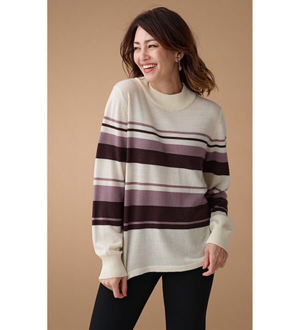 BELLUNA（ベルーナ）の「洗える！メリノウール１００％ハイネックセーター（ニット・セーター）」｜詳細画像