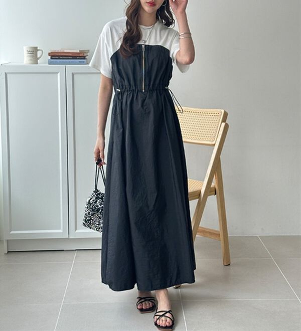 GeeRA（ジーラ）の「ハーフジップビスチェドッキングワンピース（その他ワンピース）」｜詳細画像