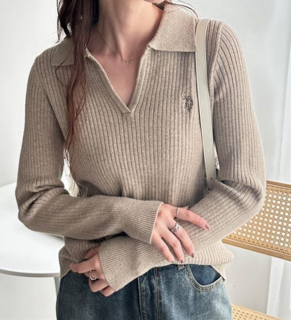 GeeRA（ジーラ）の「【U.S. POLO ASSN.】ポロ衿リブニット（ニット・セーター）」｜詳細画像