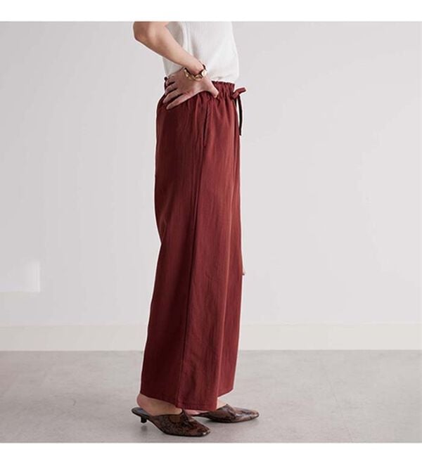 GeeRA（ジーラ）の「麻入りリラックスワイドパンツ（ワイドパンツ・ガウチョ）」｜詳細画像