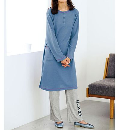 BELLUNA（ベルーナ）の「【ＥＤＷＩＮ】パンツ付ワッフル素材ワンピースルームウェア（パジャマ・ルームウェア）」