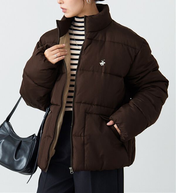 Viola e Viola（ヴィオラ エ ヴィオラ）の「【ビバリーヒルズポロクラブ】男女兼用フェイクダウンコート（ハーフコート）」｜ダークブラウン