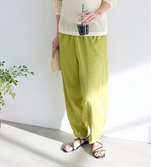 BELLUNA（ベルーナ）の「レーヨン麻入りゆったりワイドパンツ（フルレングスパンツ）」｜カラシ