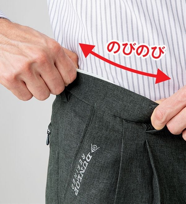 「【３本組】＜ダンロップ・リファインド＞吸汗速乾楽らく定番スラックス（メンズフルレングスパンツ）」｜詳細画像