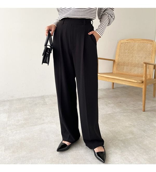 美脚魅せタックワイドスラックスパンツ - ベルーナ【公式】