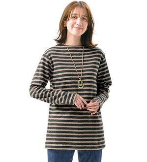 ルフラン（ルフラン）の「あったか裏起毛ジャカード柄プルオーバー（カットソー）」｜黒系