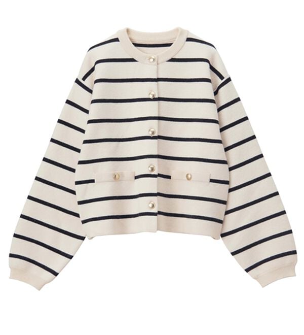 RANAN（ラナン）の「【4つの機能付き】洗える！ゴールド調ボタンニットカーディガン（ニットカーディガン）」｜詳細画像