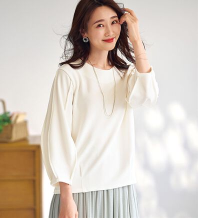 BELLUNA（ベルーナ）の「袖ボリュームタックプルオーバー（カットソー）」