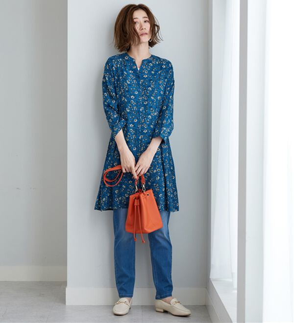 BELLUNA（ベルーナ）の「【接触冷感】レーヨン素材ウエストタック使いワンピース（その他ワンピース）」｜詳細画像