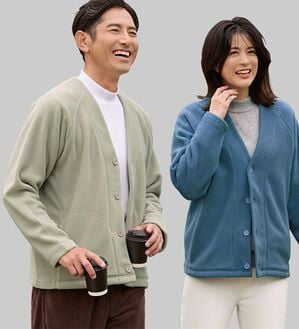 「＜シンプル＆プラス＞フリースカーディガン（メンズカットソー）」｜詳細画像