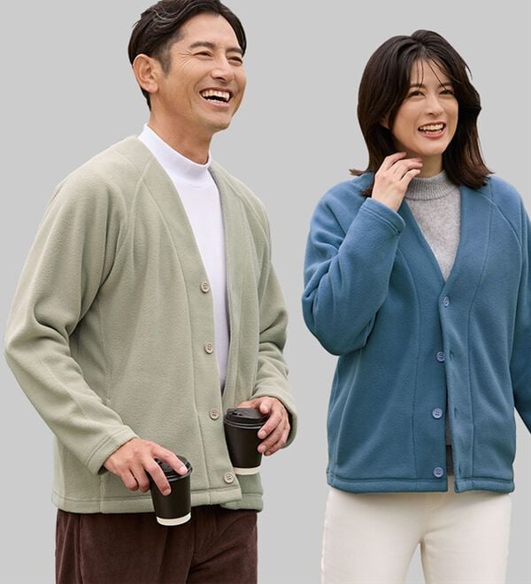 「＜シンプル＆プラス＞フリースカーディガン（メンズカットソー）」｜詳細画像
