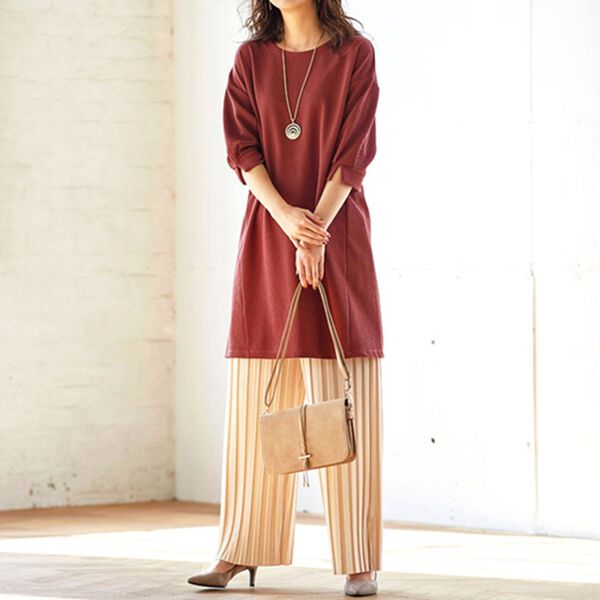 BELLUNA（ベルーナ）の「ジャカード素材切替デザインチュニック（チュニック）」｜詳細画像