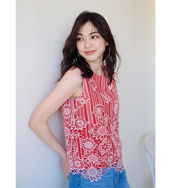 RANAN（ラナン）の「ひんやり！レース使いプルオーバー（ブラウス）」｜詳細画像