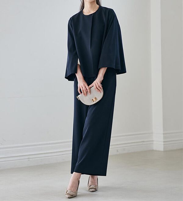 2点セット】防しわ！洗える！ケープライクジャケットセットアップ