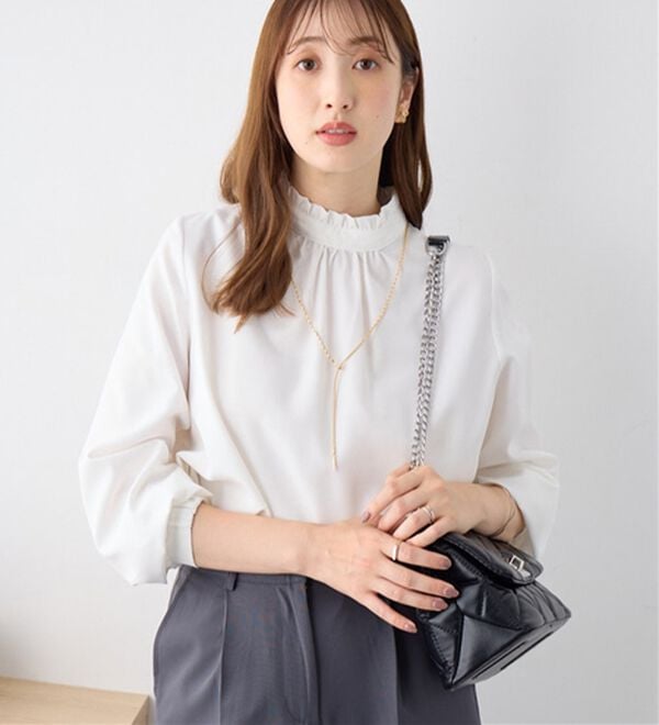 フリル衿ギャザーブラウス - ベルーナ【公式】