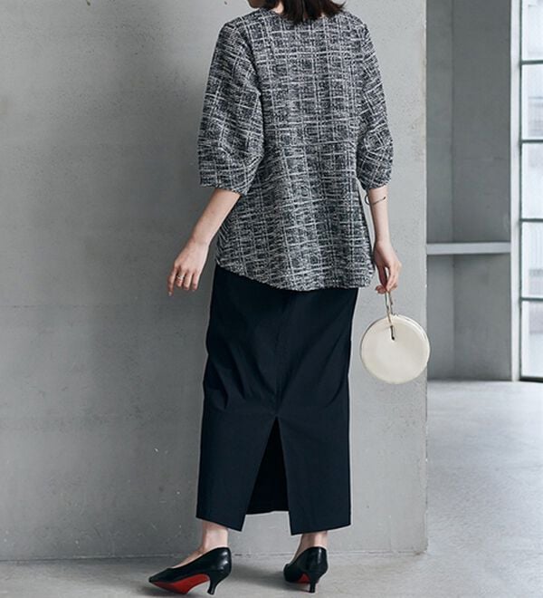 RANAN（ラナン）の「カットツイードペプラムブラウス（カットソー）」｜詳細画像