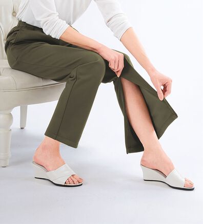 「日本製　サラッと快適裾ファスナー付きパンツ（フルレングスパンツ）」