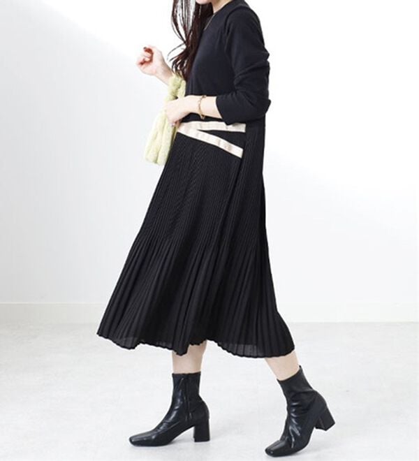 BELLUNA（ベルーナ）の「【Ｌａｇｒｉｌｕａ】プリーツ切替ドッキングワンピース（ドッキングワンピース）」｜詳細画像