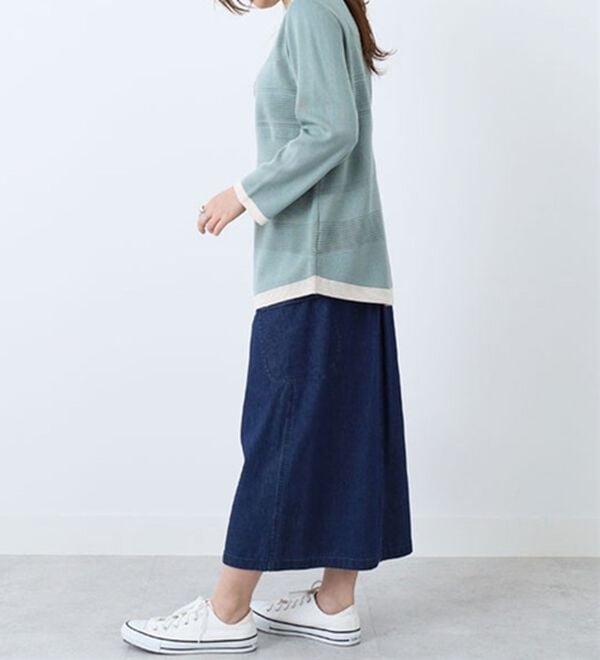 BELLUNA（ベルーナ）の「ミラノリブ配色ニットプルオーバー（ニット・セーター）」｜詳細画像