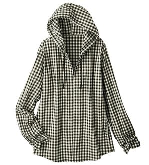 ルフラン（ルフラン）の「ギンガムチェック日よけパーカー（パーカー）」｜黒系
