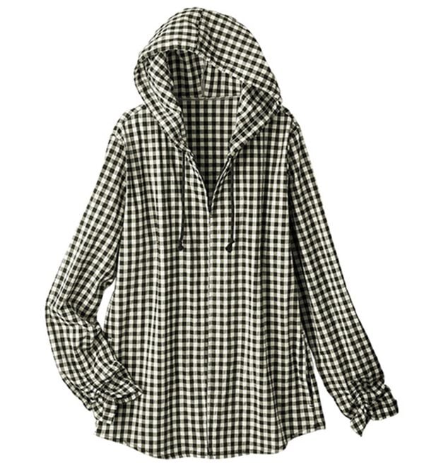 ルフラン（ルフラン）の「ギンガムチェック日よけパーカー（パーカー）」｜黒系