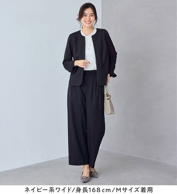 Viola e Viola（ヴィオラ エ ヴィオラ）の「【選べるボトムス】２点セット洗える！ツイードセットアップスーツ（パンツスーツ）」｜詳細画像