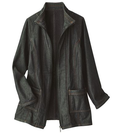 BELLUNA（ベルーナ）の「春のお出かけに！デニムボンディング素材ジャケット（ハーフコート）」