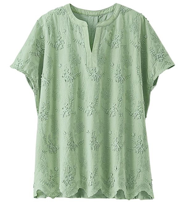 BELLUNA（ベルーナ）の「モチーフレース使いスキッパーＴブラウス（ブラウス）」｜詳細画像