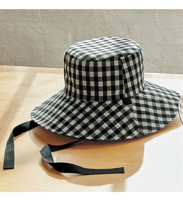 BELLUNA（ベルーナ）の「風で飛ばされない！リバーシブル日除け帽子（帽子）」｜黒