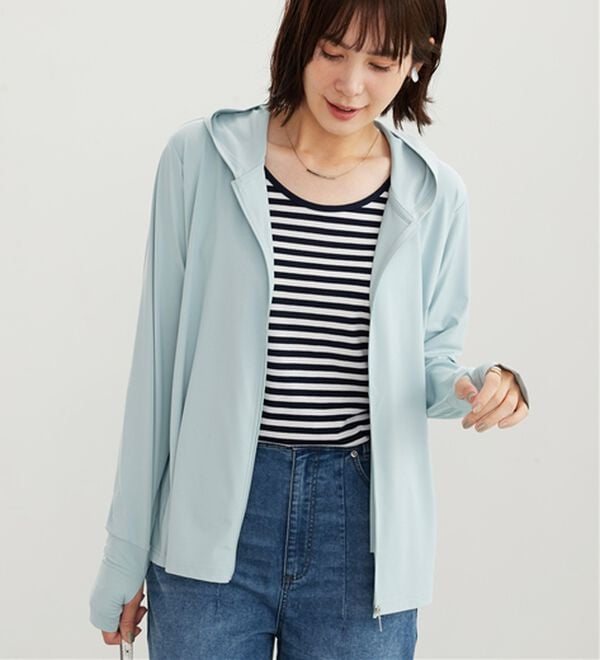 BELLUNA（ベルーナ）の「ヒンヤリ＆ＵＶ対策軽量パーカー（その他ジャケット）」｜詳細画像