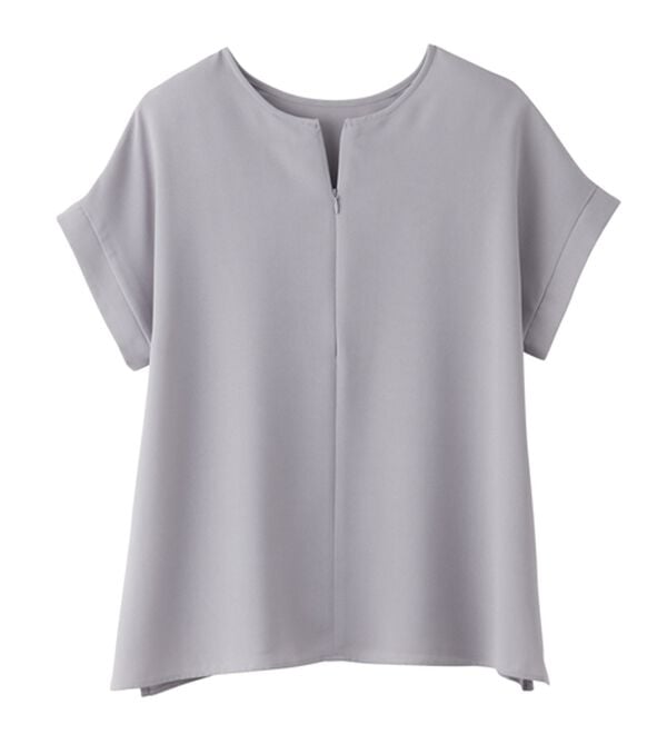 RANAN（ラナン）の「【汗シミ防止】ひんやり&防シワ前後2WAYハーフジップブラウス（ブラウス）」｜詳細画像